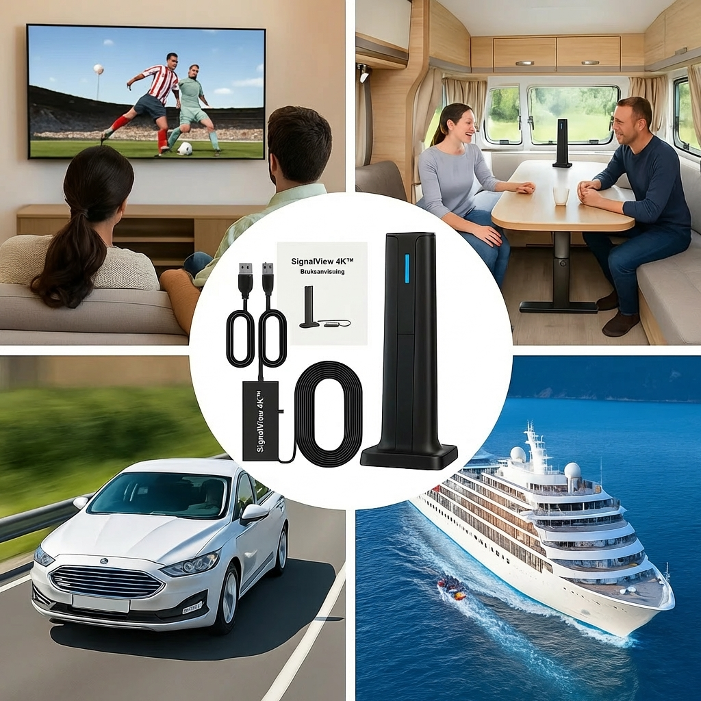 SignalView 4K™ TV-Antenne – Få tydliga HD-kanaler utan kabel eller Wi-Fi