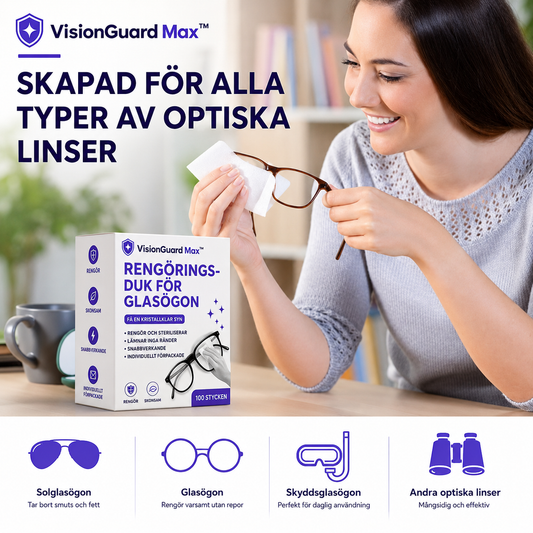 VisionGuard Max™ Brilleklut – Praktisk antidugg-løsning for hverdagsbruk (100 stk.)
