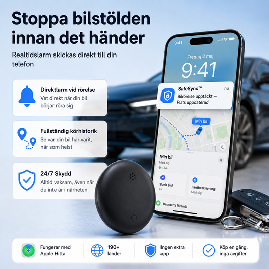 SafeSync Pro™ GPS-sporer – Hold oversikt over bil, nøkler og verdisaker i sanntid