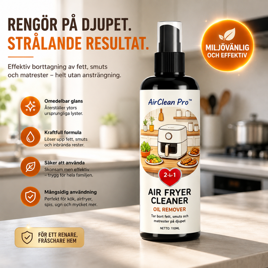 AirClean Pro™ Airfryer-rengjøring – Fjerner fett og fastbrente matrester enkelt (3 stk.)