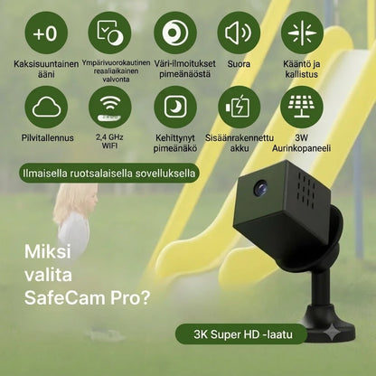 SafeCam Pro™ | Aina suojattuna – myös ilman internetiä tai virtaa