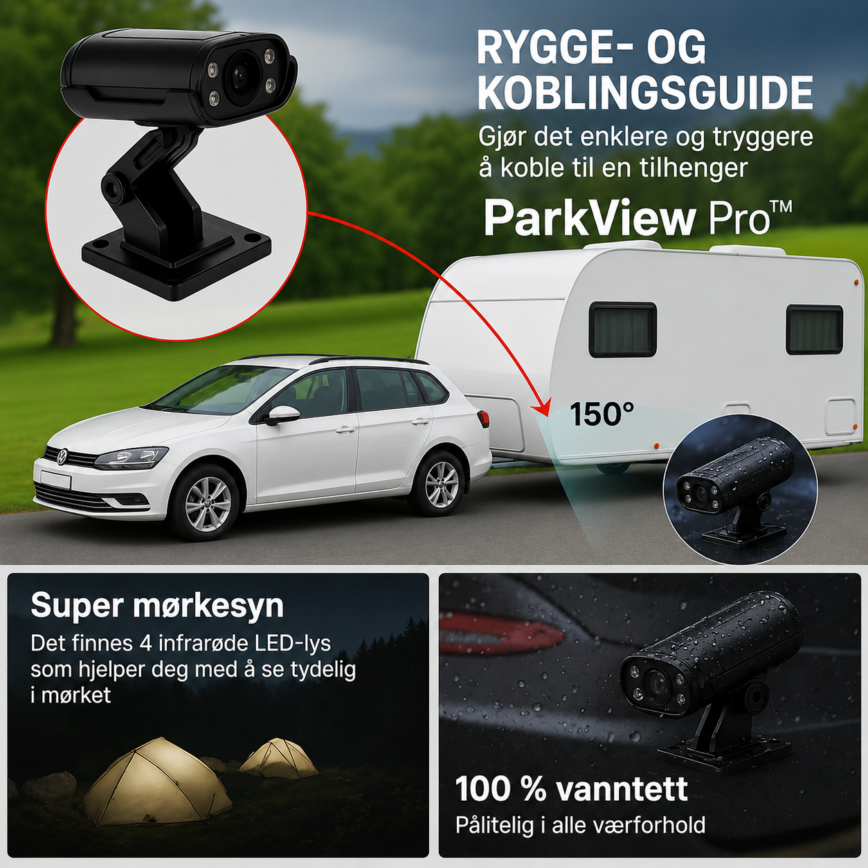 ParkView Pro™ Ryggekamera – Tryggere parkering uten stress og gjetting