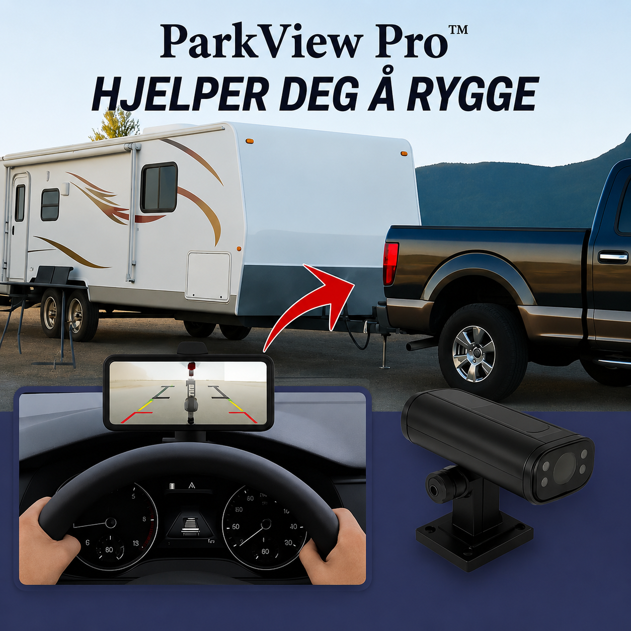 ParkView Pro™ Ryggekamera – Tryggere parkering uten stress og gjetting
