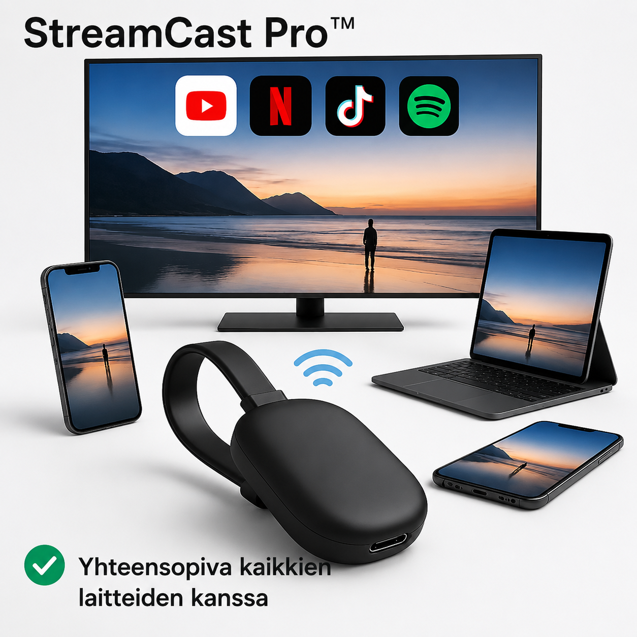 StreamCast Pro™ langaton näytönjako – Isompi kuva, suoraan televisioosi