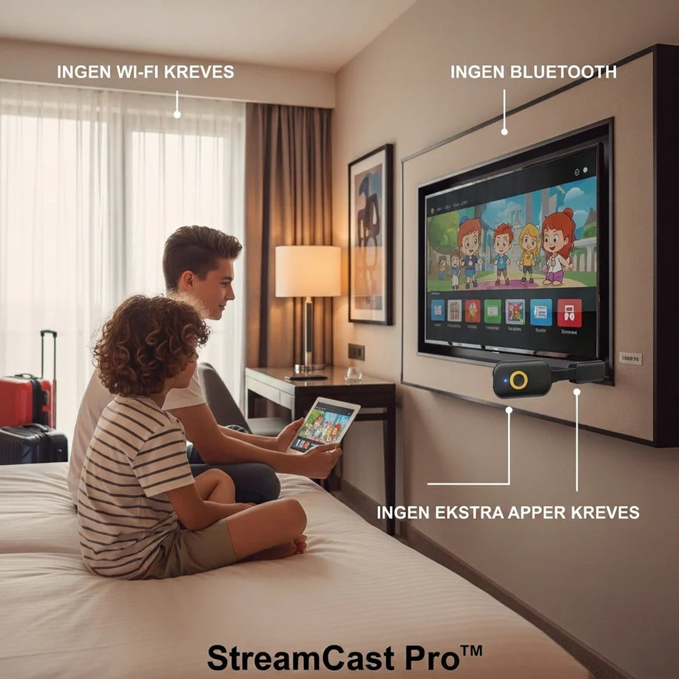StreamCast Pro™ Trådløs Skjermspeiling – Større bilde, rett på TV-en