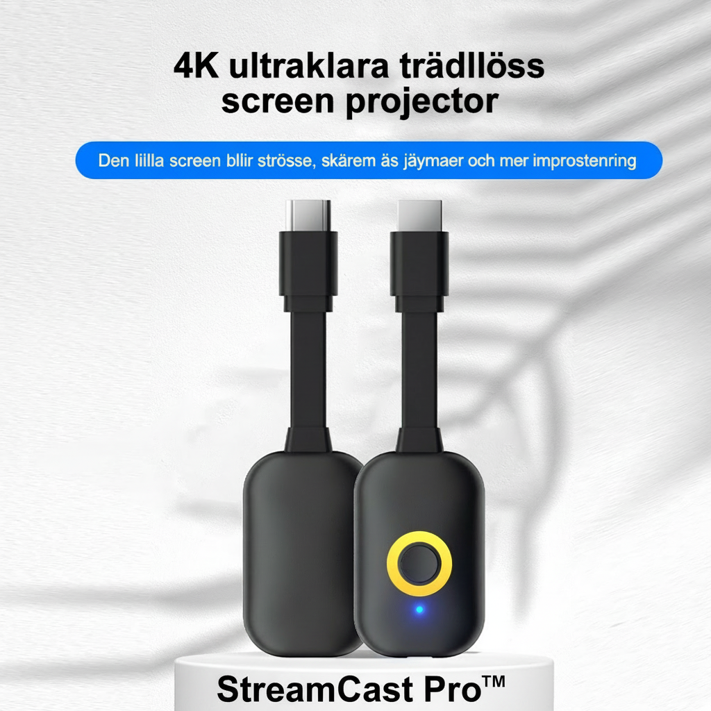 StreamCast Pro™ Trådlös Skärmspegling – Större bild, direkt på din TV