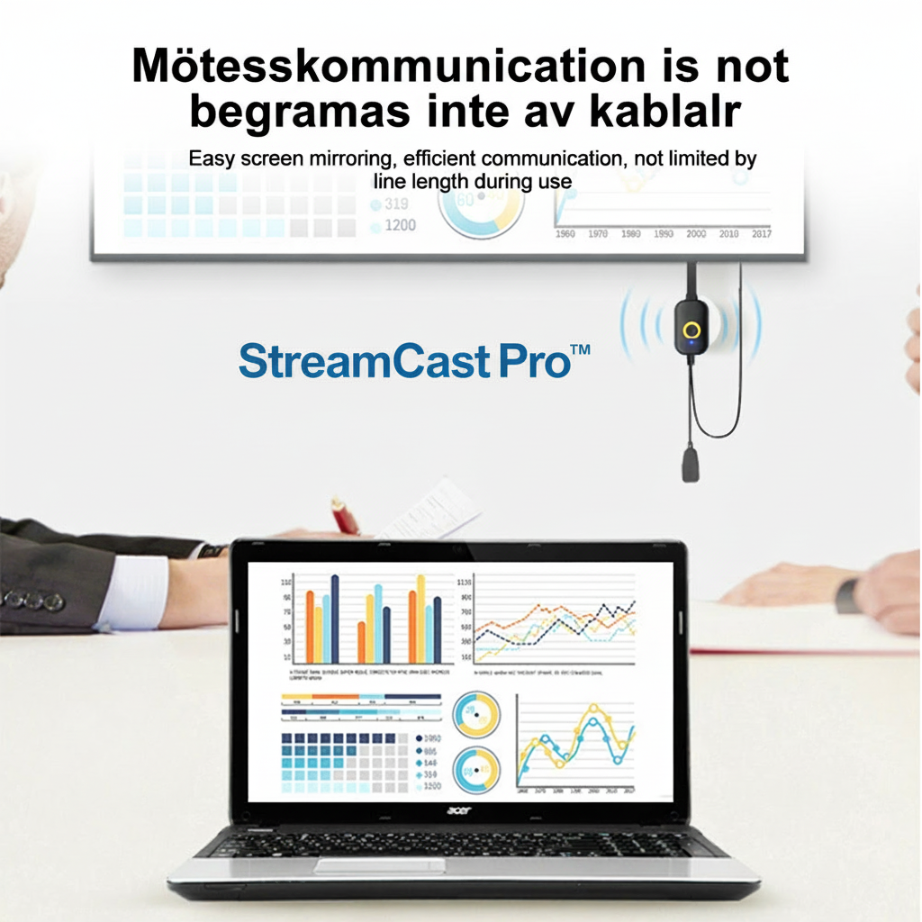 StreamCast Pro™ Trådlös Skärmspegling – Större bild, direkt på din TV