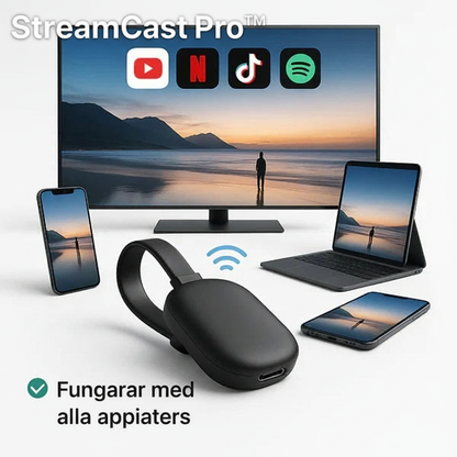 StreamCast Pro™ Trådlös Skärmspegling – Större bild, direkt på din TV