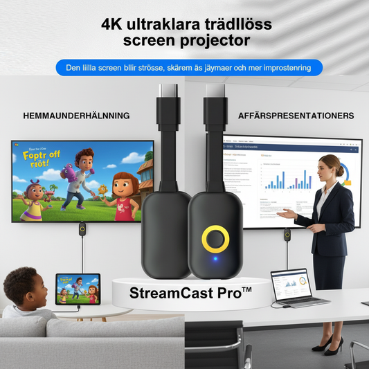 StreamCast Pro™ Trådlös Skärmspegling – Större bild, direkt på din TV