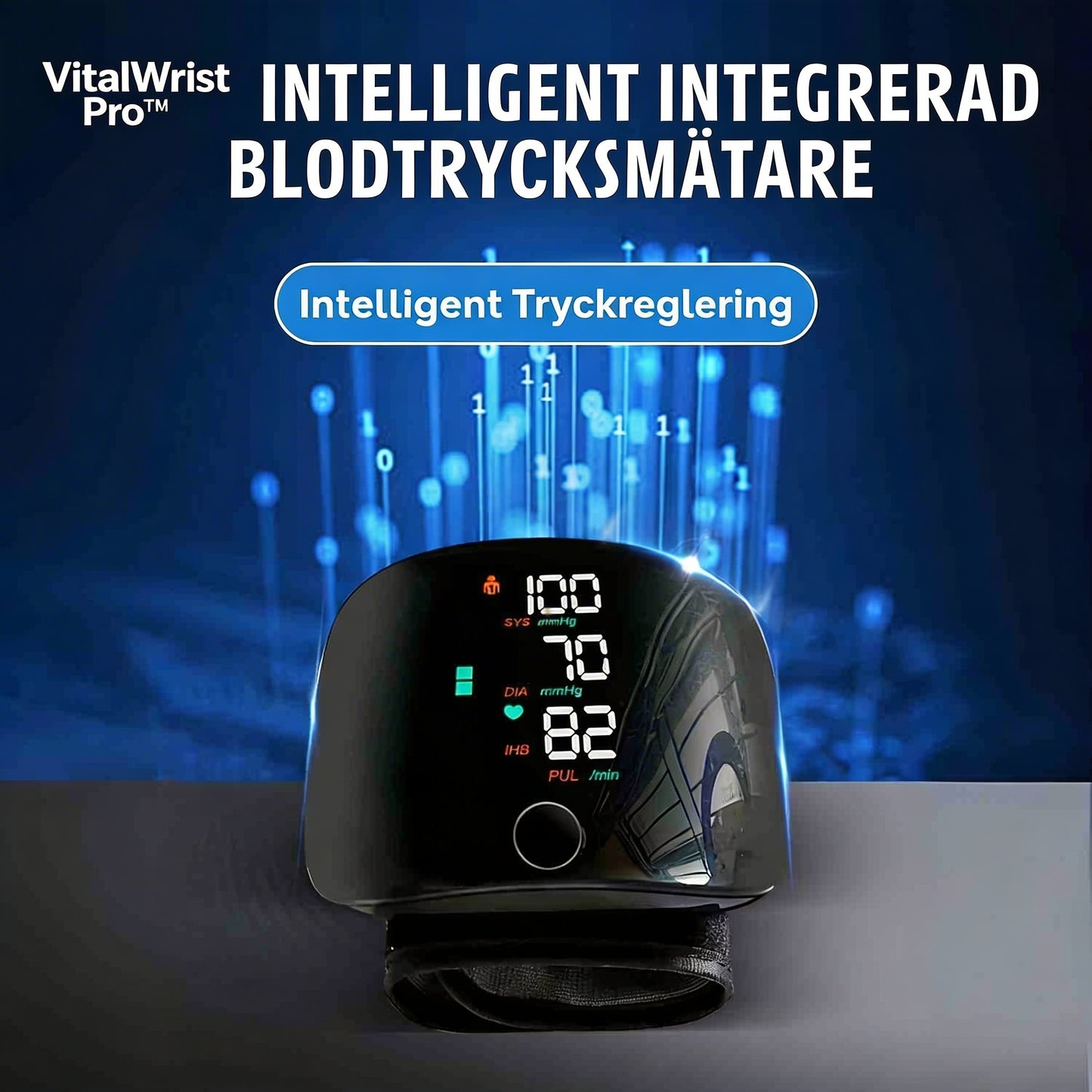 VitalWrist Pro™ Digital Handledsmätare – Smidig hälsokontroll med tydlig display