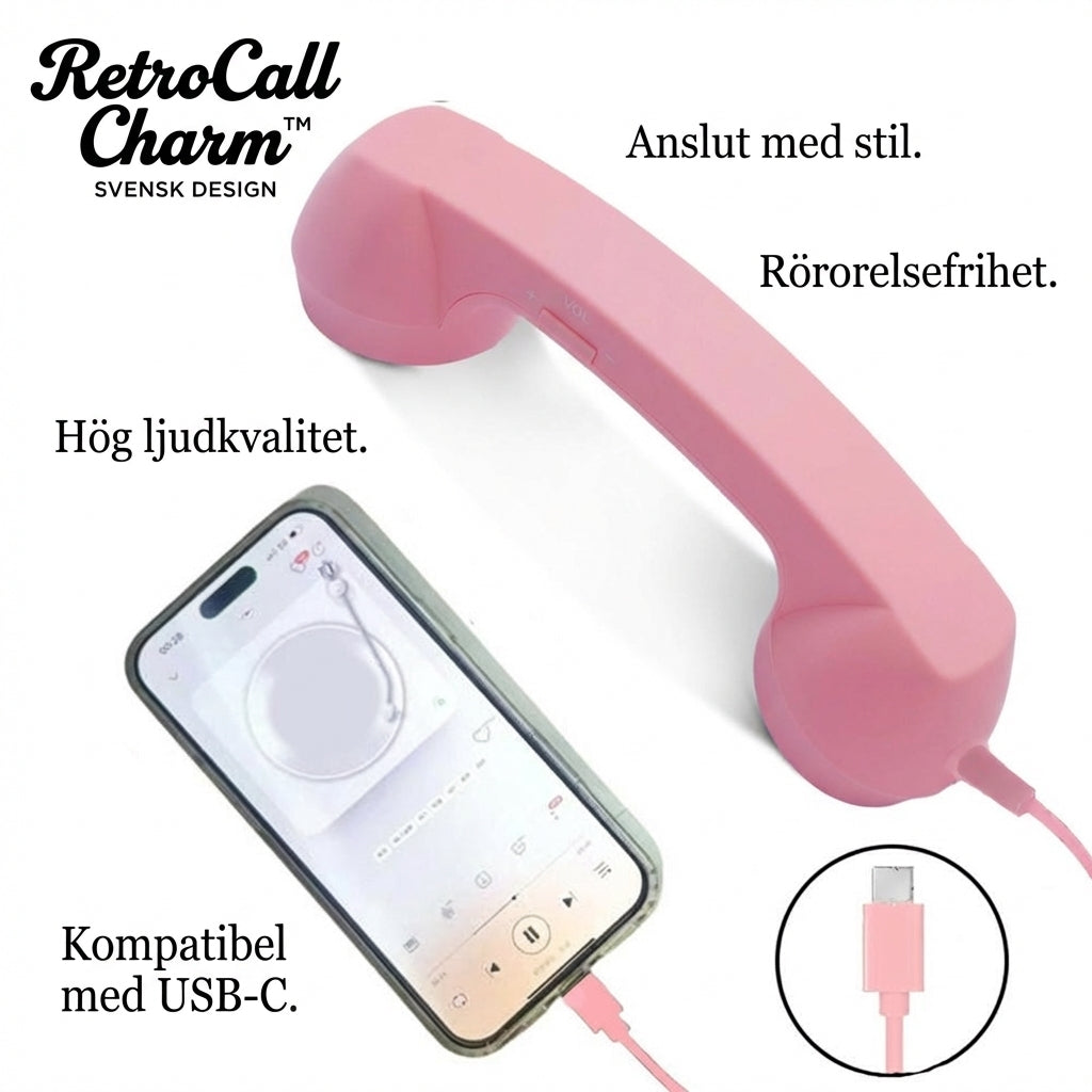 RetroCall Charm™ Telefonlur – Klassisk stil för bekvämare samtal