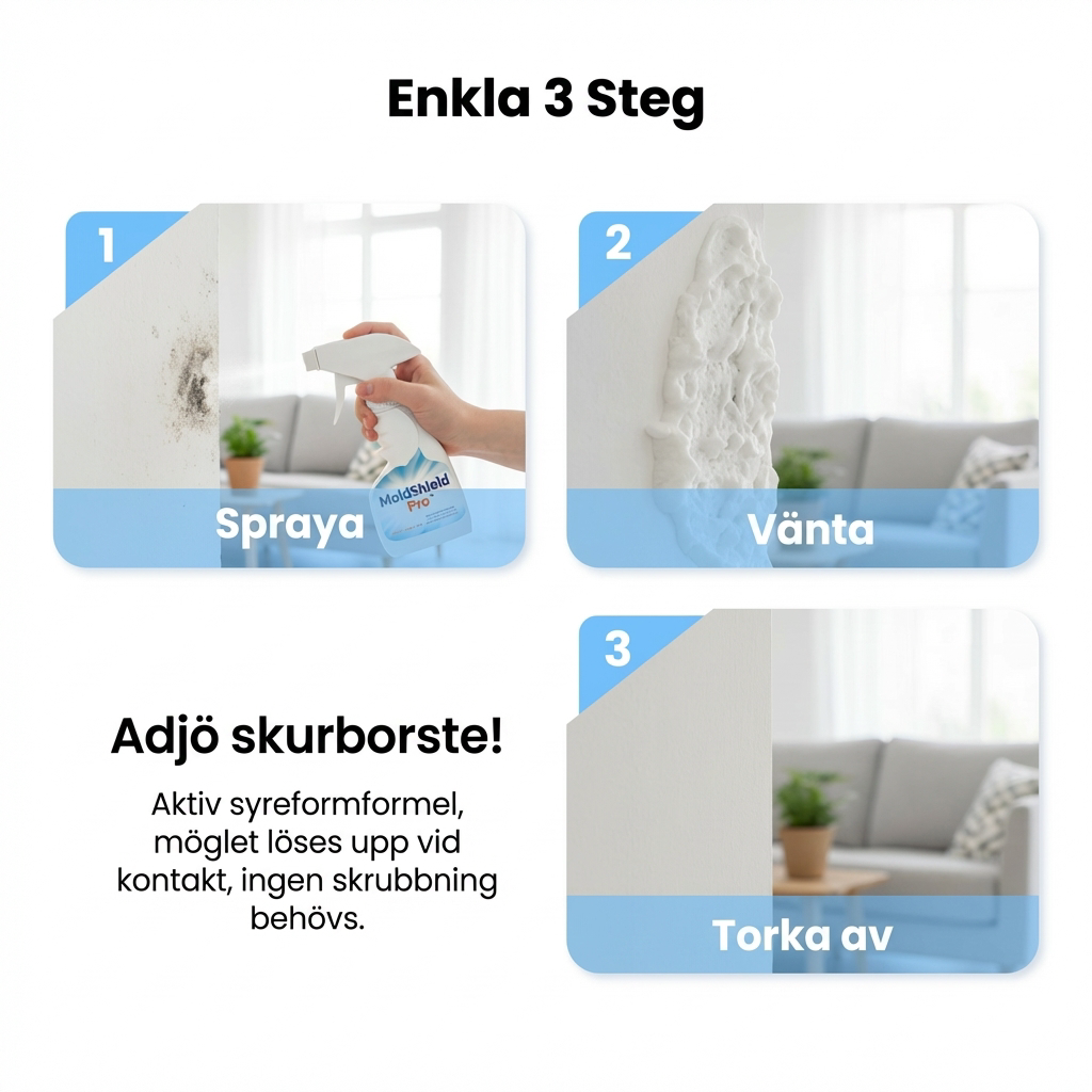 MoldShield Pro™ Schimmelspray – Snabb rengöring för renare väggar och friskare känsla