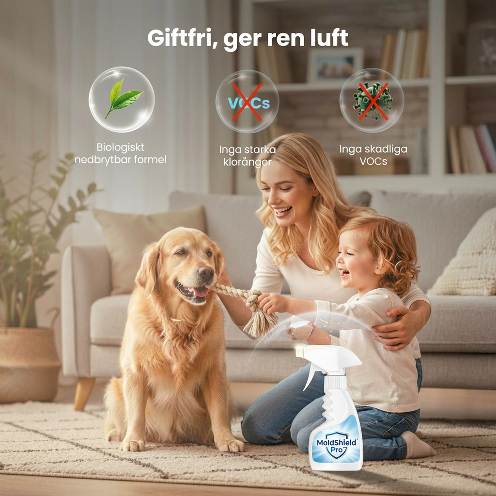 MoldShield Pro™ Schimmelspray – Snabb rengöring för renare väggar och friskare känsla