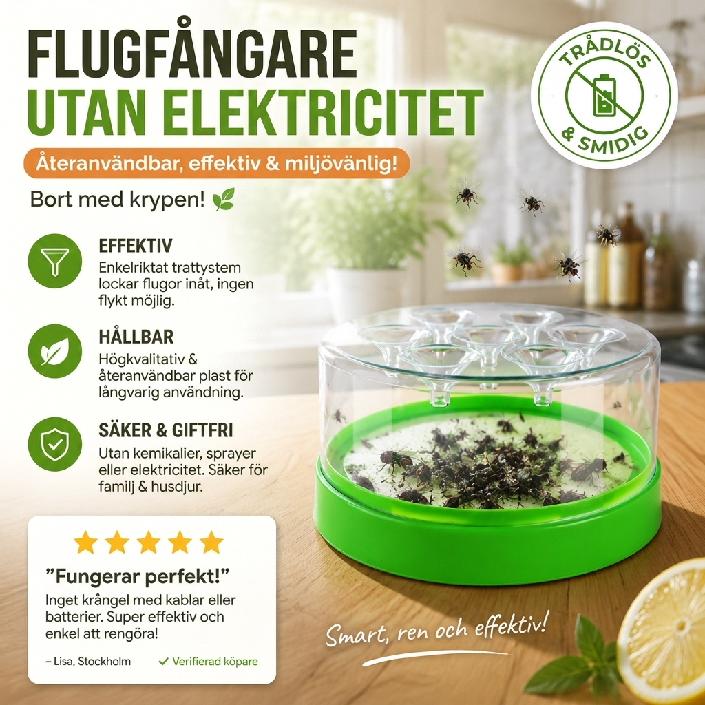 🪰 Flugfångare utan elektricitet – återanvändbar, effektiv och miljövänlig! Bort med de små krypen! 🌿