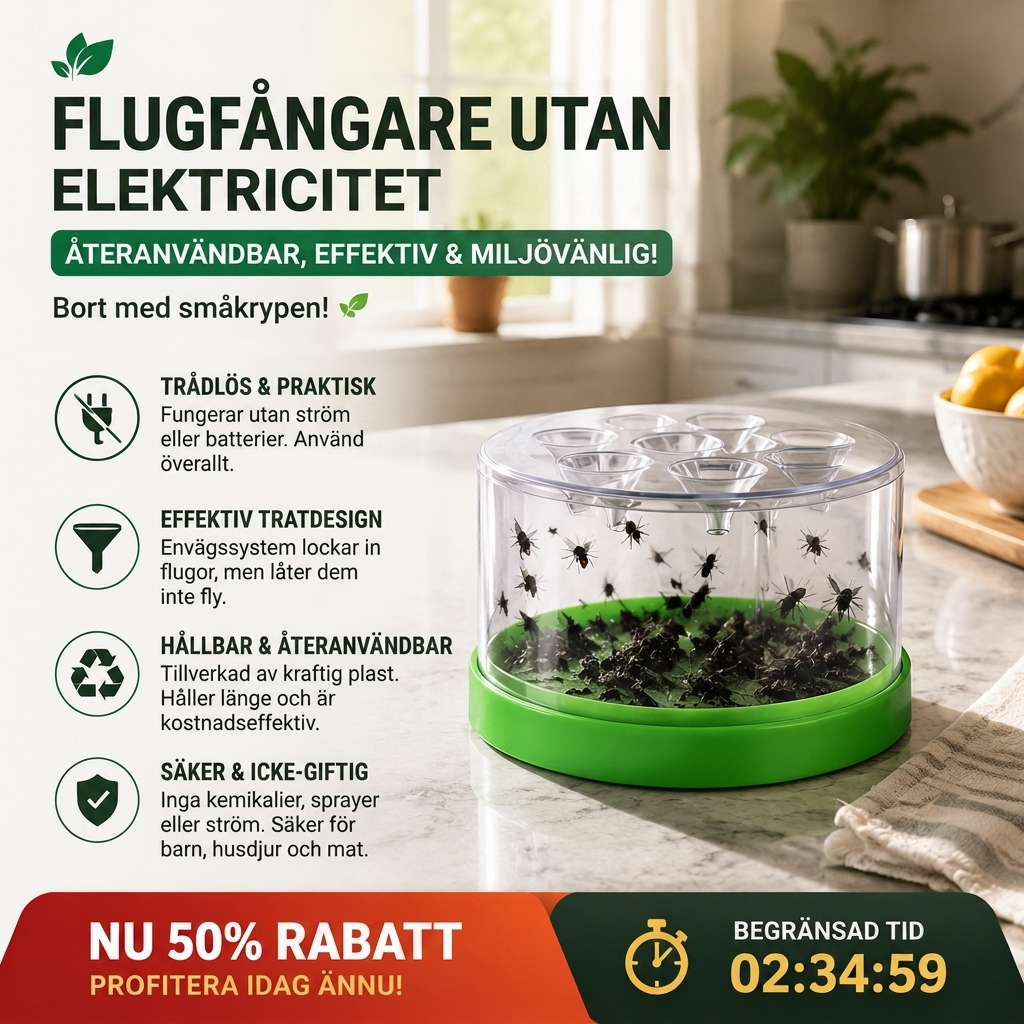 🪰 Flugfångare utan elektricitet – återanvändbar, effektiv och miljövänlig! Bort med de små krypen! 🌿