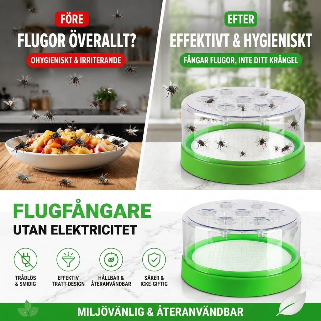 🪰 Flugfångare utan elektricitet – återanvändbar, effektiv och miljövänlig! Bort med de små krypen! 🌿