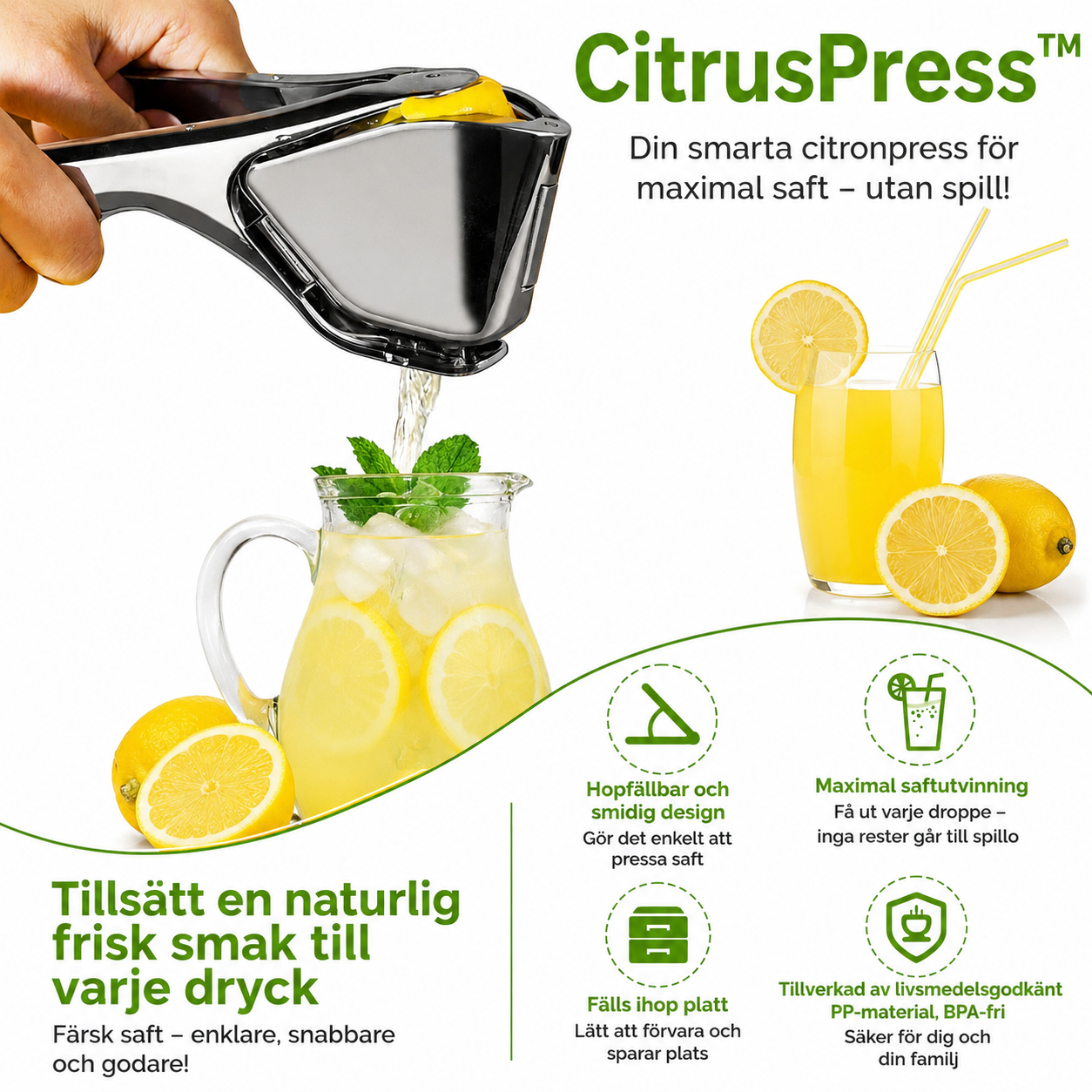 CitrusPress™ Juicer – Manuell citruspress för enkel och effektiv juicepressning