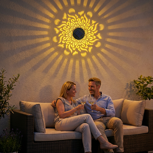 SunPattern Light™ Utelampa – Stämningsfull belysning för vägg, bord och uteplats